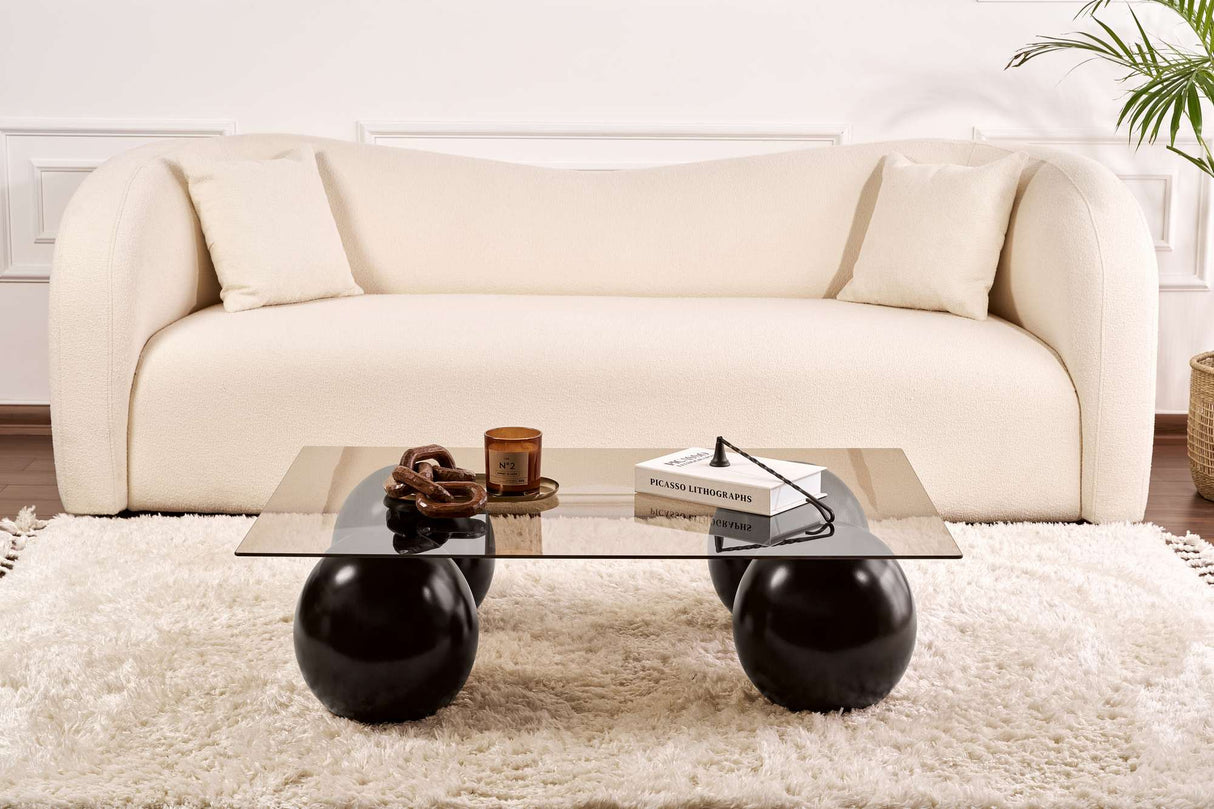 Sera coffee table with tempered glass 110x75x30 cm black bronze Black Bronze Tempered glass 