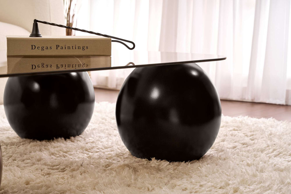 Evara coffee table 118x75x30 cm Black bronze Frosted glass 