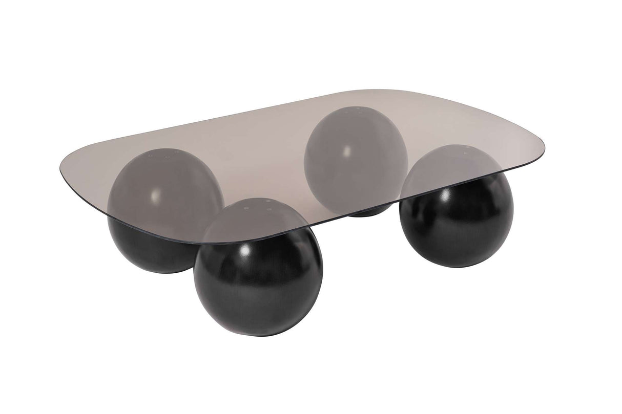 Evara coffee table 118x75x30 cm Black bronze Frosted glass 
