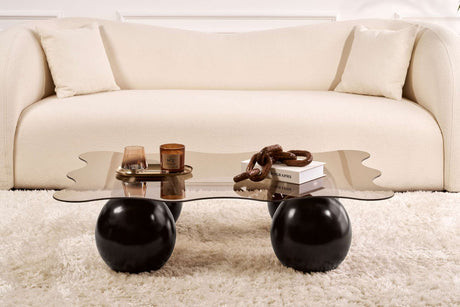 Coffee table Noxa Black Bronze 120x80 cm Tempered glass 