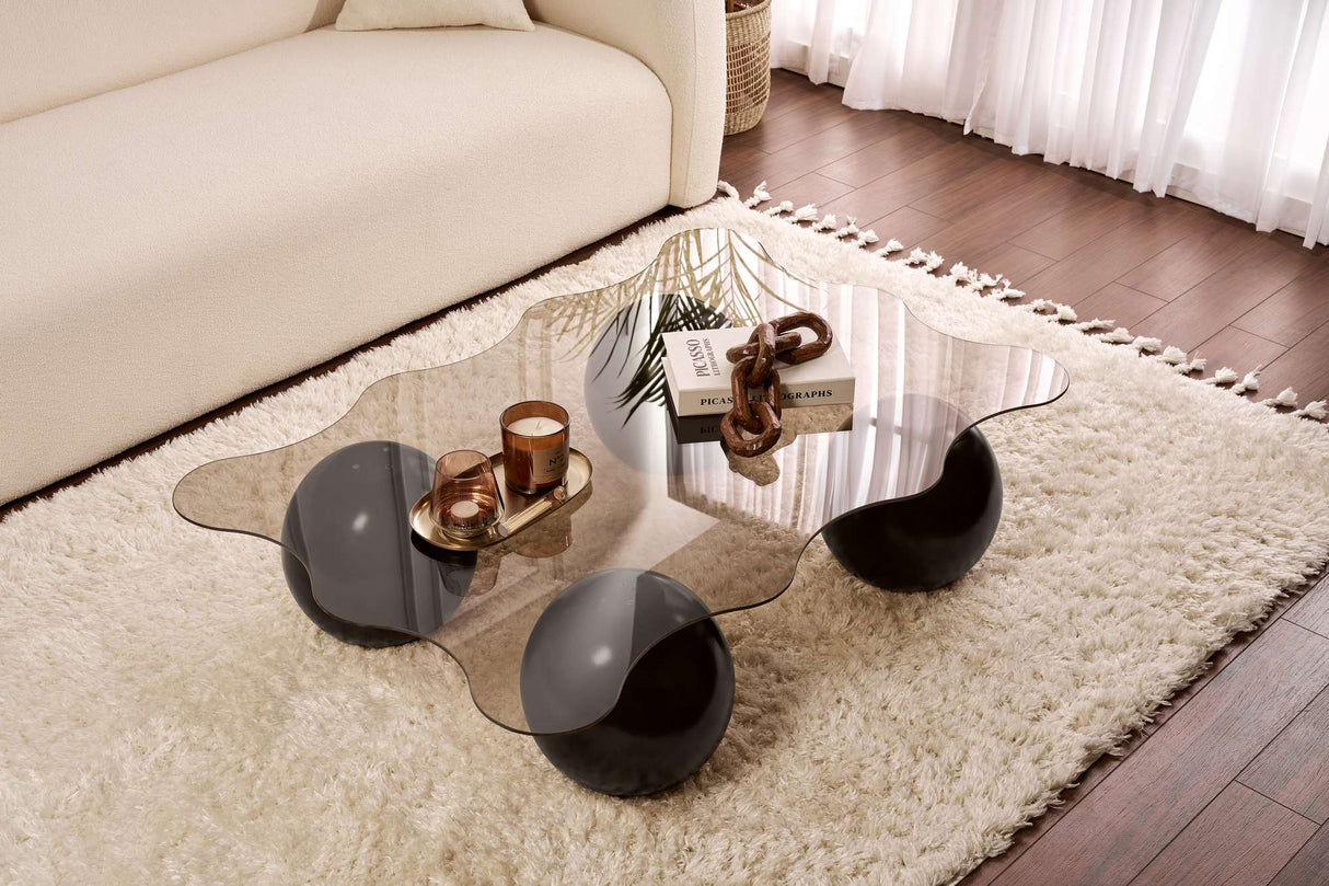 Coffee table Noxa Black Bronze 120x80 cm Tempered glass 