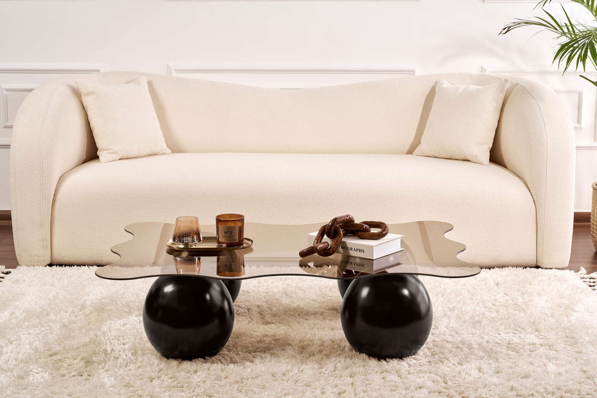 Coffee table Noxa Black Bronze 120x80 cm Tempered glass 