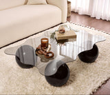 Noxa coffee table black and gray 120x80 cm Black Grey Tempered glass 