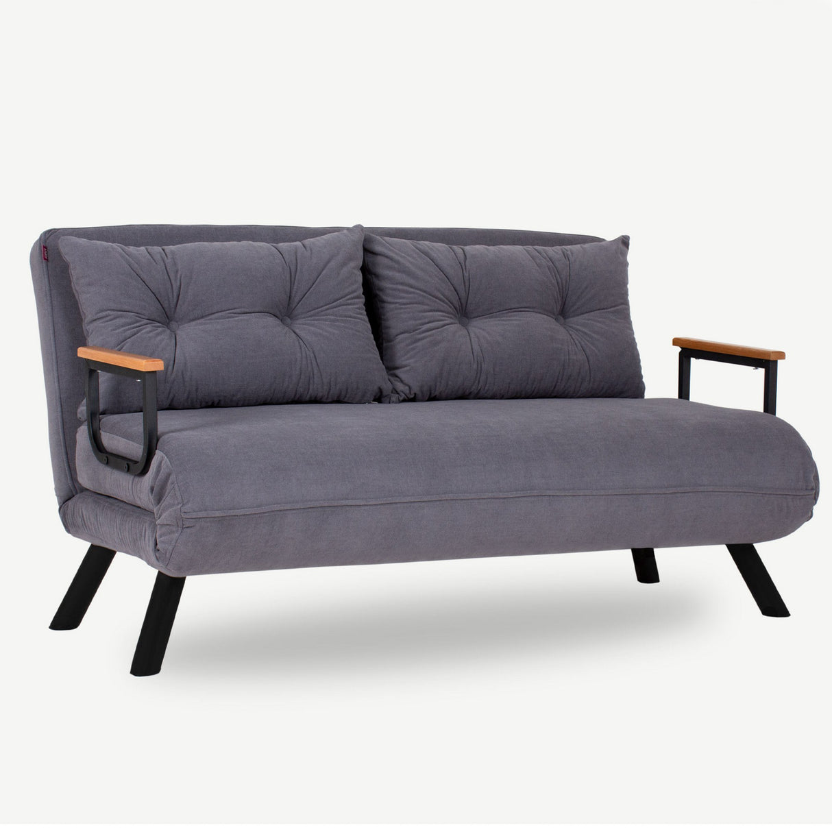 2-seater Sofa Bed Sando Fabric Gray 