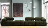 Banken - Modulaire XXL hoekbank Bubble met hocker - velvet groen - Dimehouse