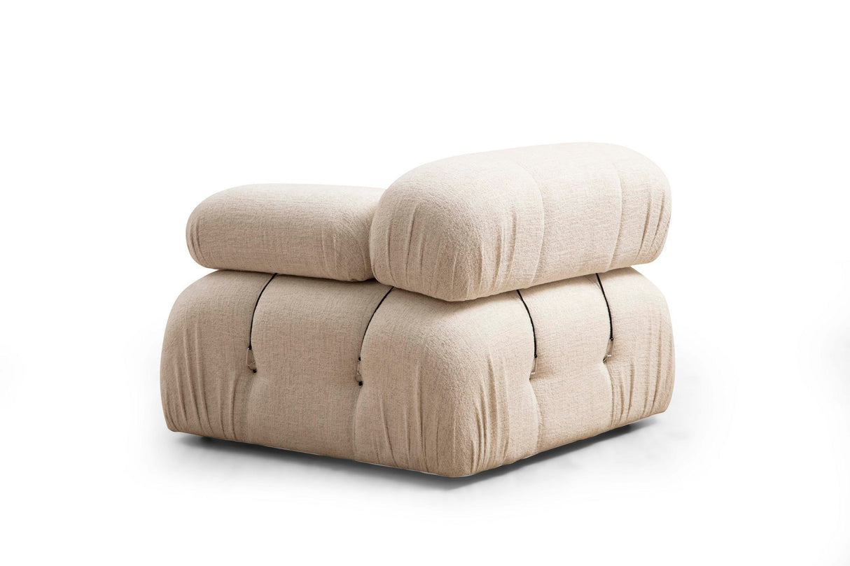 Modular XXL corner sofa Bubble with ottoman - cream 