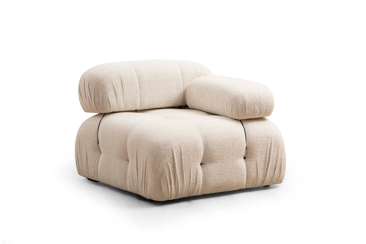 Modular XXL corner sofa Bubble with ottoman - cream 