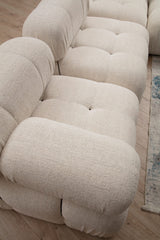 Modular XXL corner sofa Bubble with ottoman - cream 