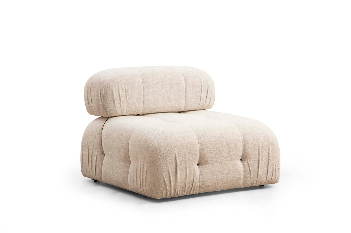 Modular XXL corner sofa Bubble with ottoman - cream 