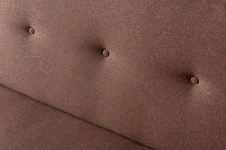 3-Seater Sofa Bed Zoly Brown Fabric - 180 cm - Without Armrests - Button-Tufted 