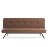 3-Seater Sofa Bed Zoly Brown Fabric - 180 cm - Without Armrests - Button-Tufted 