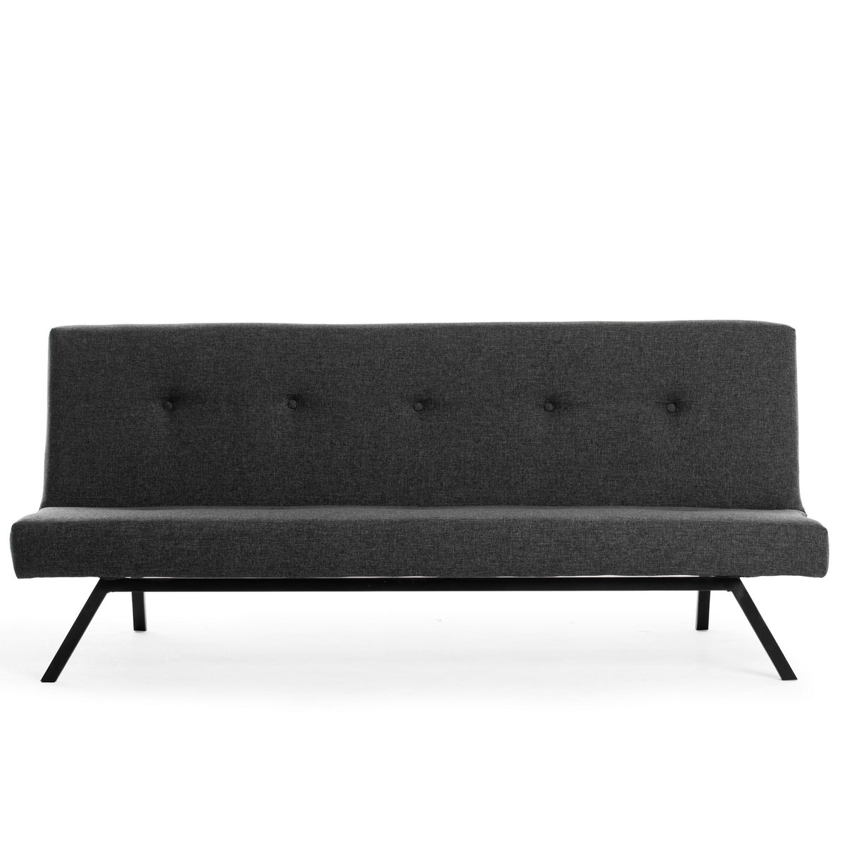 3-Seater Sofa Bed Zoly Anthracite Fabric - 180 cm - Without Armrests - Button-Tufted 