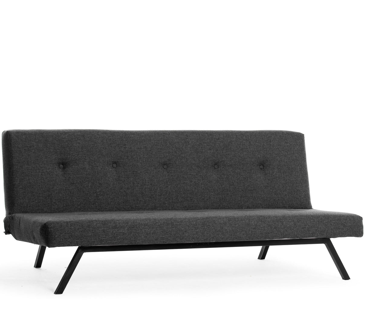 3-Seater Sofa Bed Zoly Anthracite Fabric - 180 cm - Without Armrests - Button-Tufted 