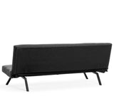 3-Seater Sofa Bed Zoly Anthracite Fabric - 180 cm - Without Armrests - Button-Tufted 
