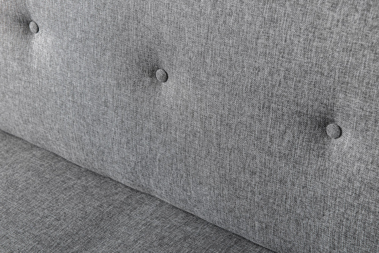 3-Seater Sofa Bed Zoly Light Grey Fabric - 180 cm - Without Armrests - Button-Tufted 