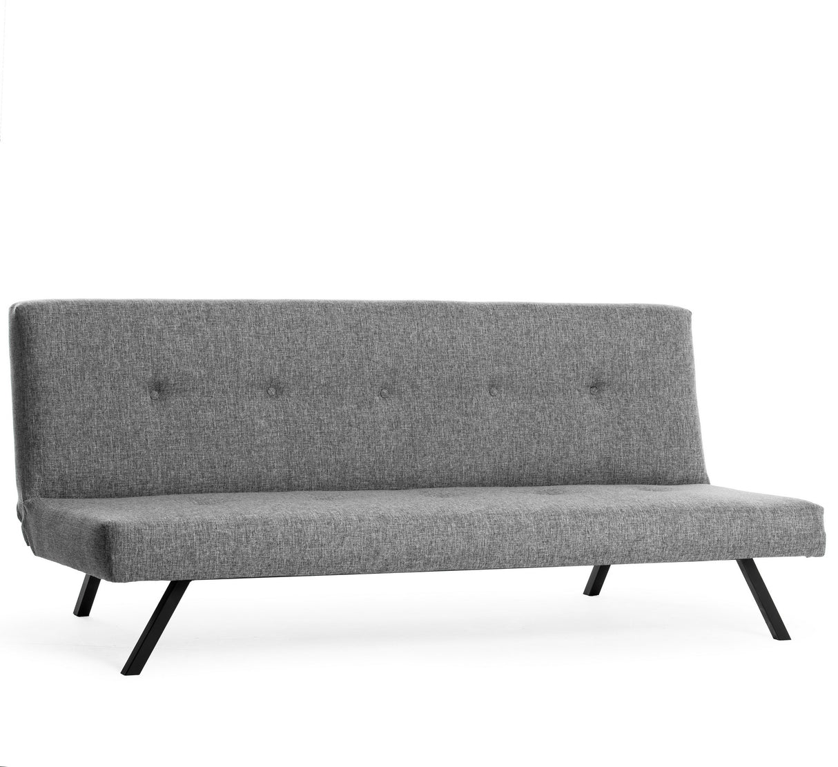 3-Seater Sofa Bed Zoly Light Grey Fabric - 180 cm - Without Armrests - Button-Tufted 