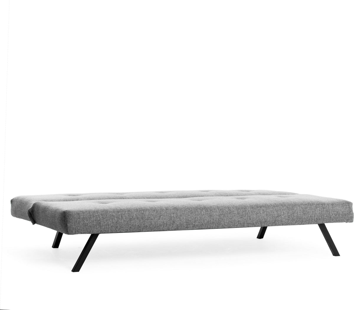 3-Seater Sofa Bed Zoly Light Grey Fabric - 180 cm - Without Armrests - Button-Tufted 