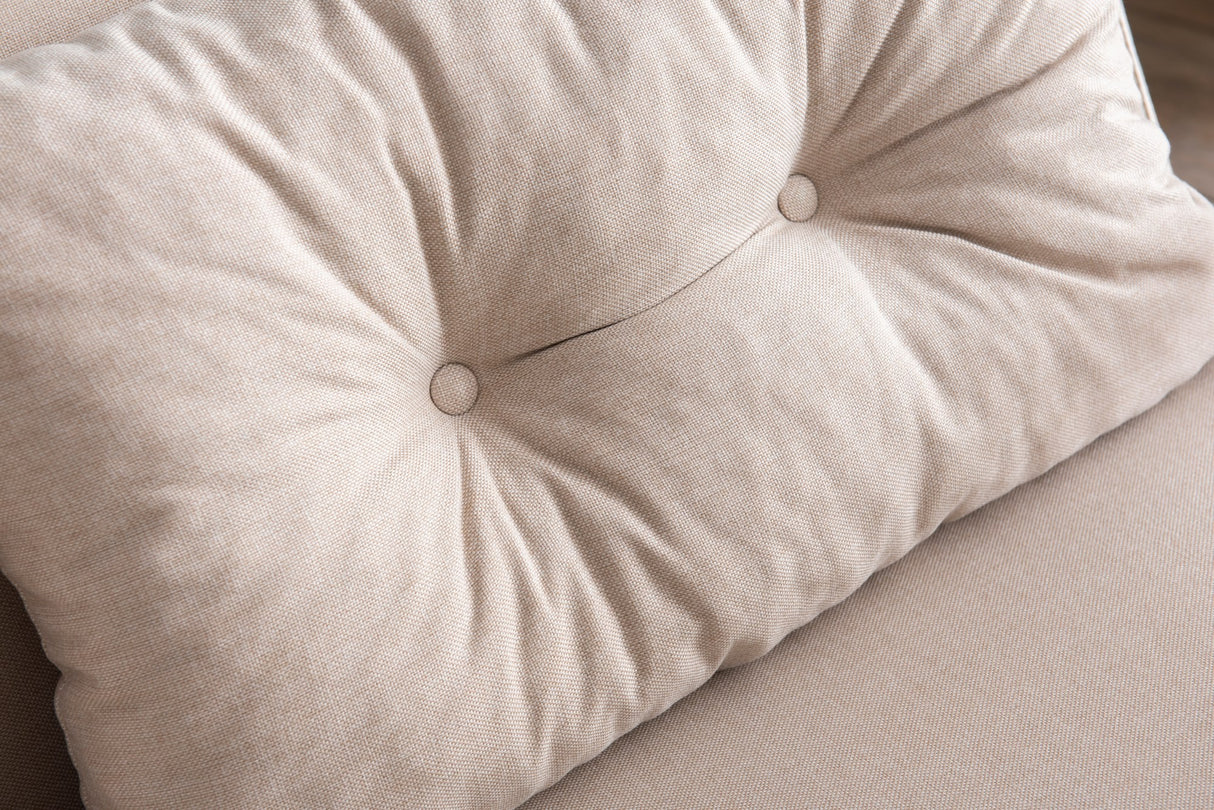 2-seater Sofa Bed Sando Fabric Cream 