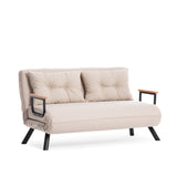 2-seater Sofa Bed Sando Fabric Cream 