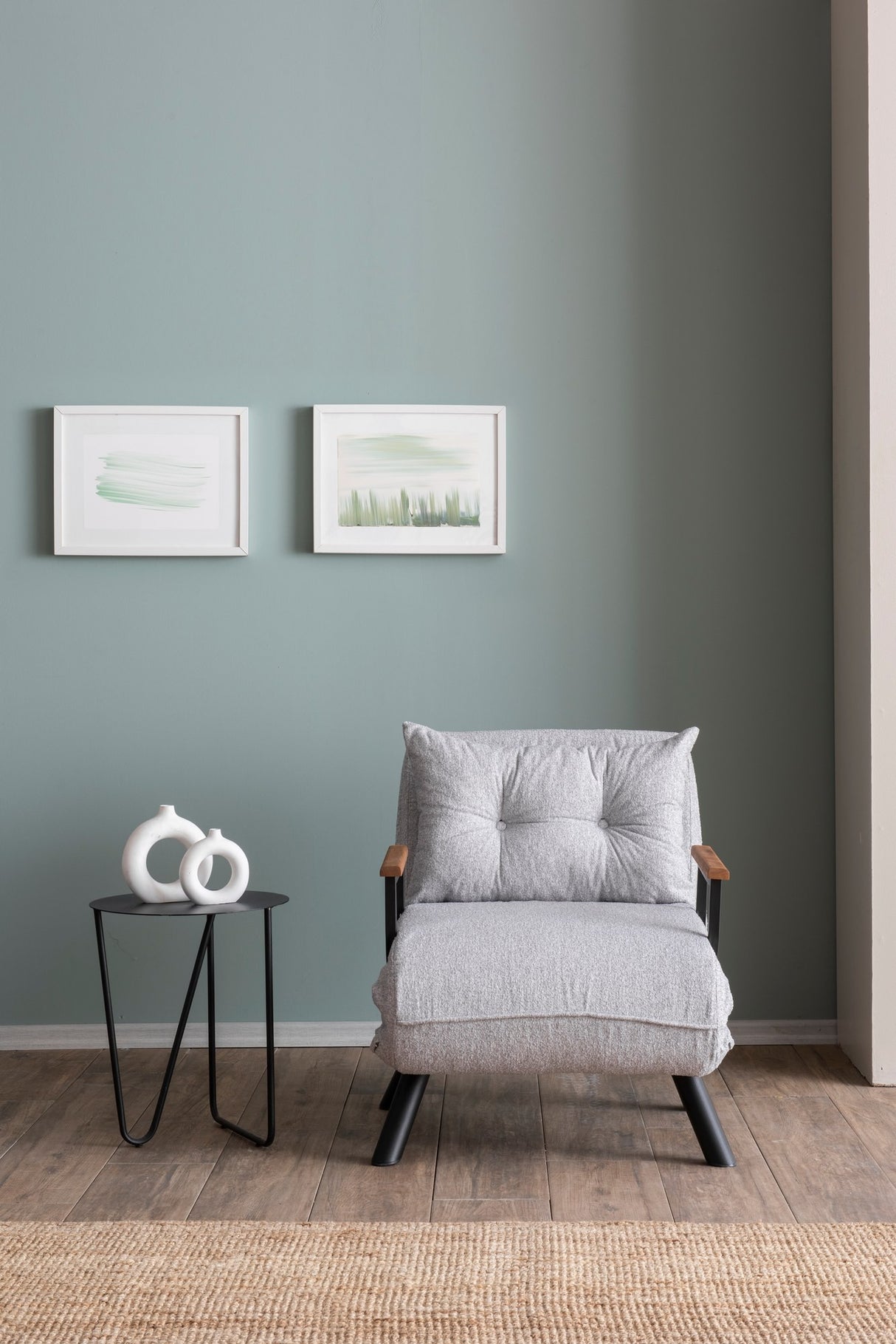 Sofa bed Sando Gray Teddy fabric 