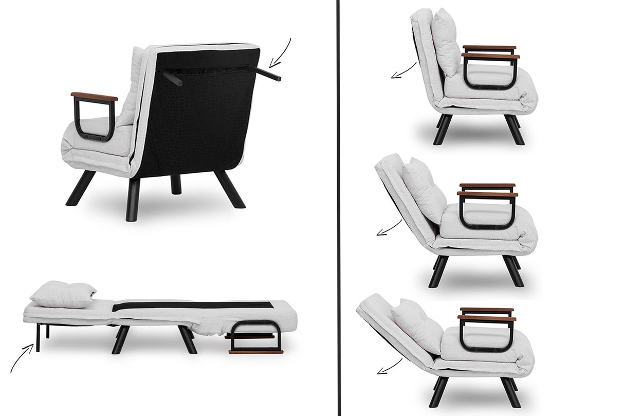 Sofa bed Sando Cream Teddy fabric 