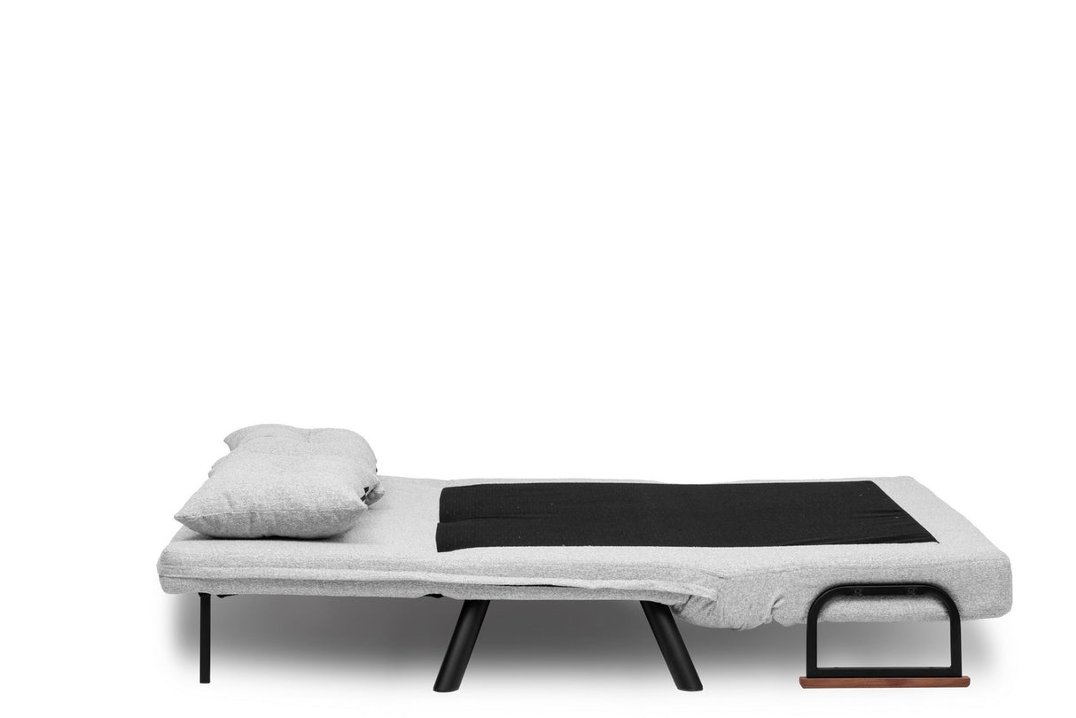 2-seater Sofa Bed Sando Gray Teddy Fabric 