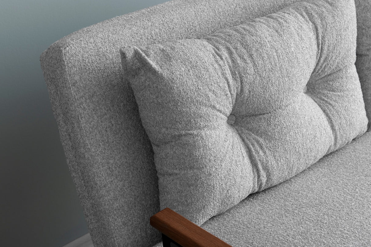 2-seater Sofa Bed Sando Gray Teddy Fabric 