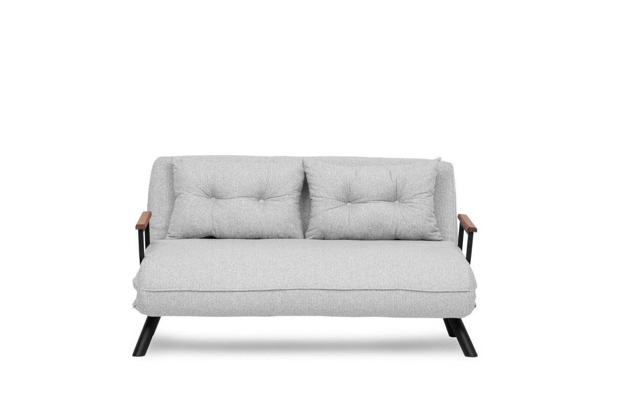 2-seater Sofa Bed Sando Gray Teddy Fabric 