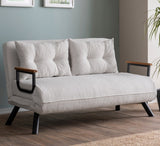 2-seater Sofa Bed Sando Cream Teddy Fabric 