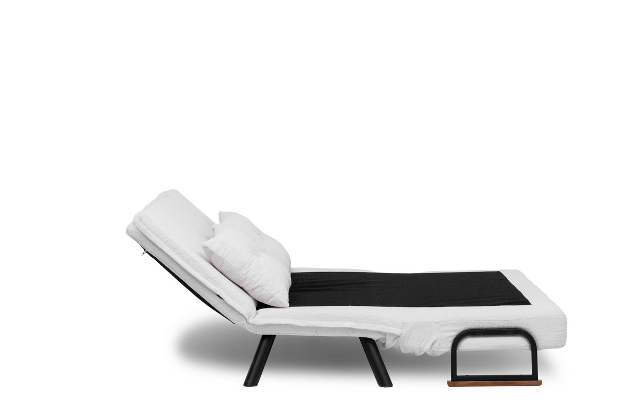 2-seater Sofa Bed Sando Cream Teddy Fabric 