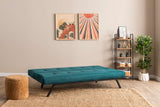 3-Seater Sofa Bed Zoly Petrol Green Fabric - 180 cm - Without Armrests - Button-Tufted 