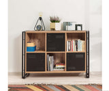 Boekenkasten - Boekenkast Cosmo Atlantisch Dennenhout Zwart Melamine 126x89x35 cm - Dimehouse