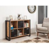 Boekenkasten - Boekenkast Cosmo Atlantisch Dennenhout Zwart Melamine 126x89x35 cm - Dimehouse