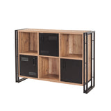 Boekenkasten - Boekenkast Cosmo Atlantisch Dennenhout Zwart Melamine 126x89x35 cm - Dimehouse