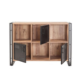 Boekenkasten - Boekenkast Cosmo Atlantisch Dennenhout Zwart Melamine 126x89x35 cm - Dimehouse