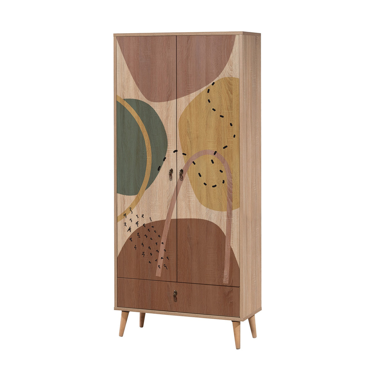 Wardrobe City Gardrop Multicolor Melamine 80x190x45 cm