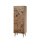 Shoe cabinets - Shoe cabinet Filinta Sonoma Oak Drawing Melamine 50x135x38 cm - Dimehouse
