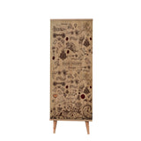 Shoe cabinets - Shoe cabinet Filinta Sonoma Oak Drawing Melamine 50x135x38 cm - Dimehouse