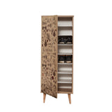 Shoe cabinets - Shoe cabinet Filinta Sonoma Oak Drawing Melamine 50x135x38 cm - Dimehouse