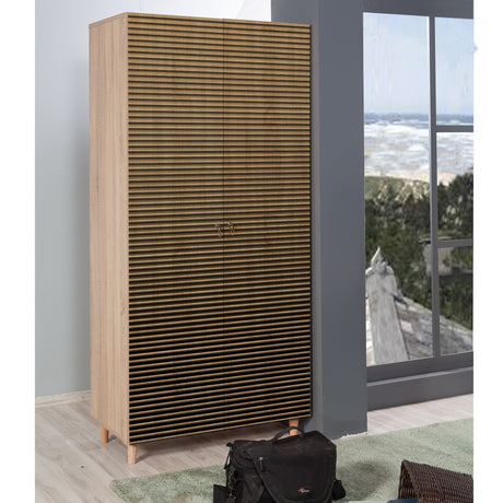 Wardrobe Silent Sonoma Oak Melamine 90x192x52 cm