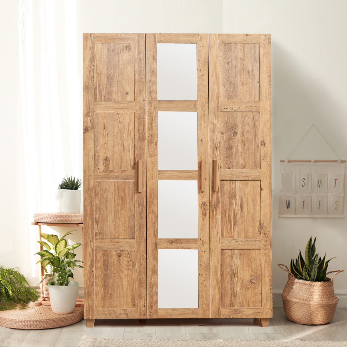 Wardrobe Hedera Atlantic Pine Melamine 120x189x48 cm