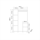 Wardrobe Hedera Atlantic Pine Melamine 120x189x48 cm