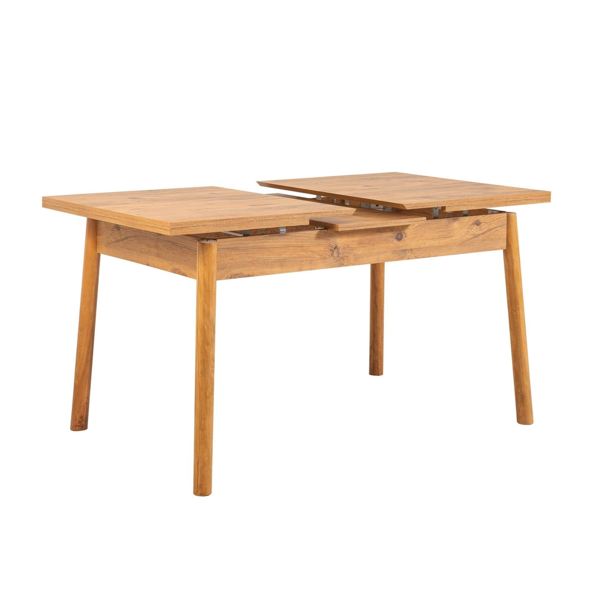 Santiago extendable dining table set 120 cm Atlantic Pine gray Melamine coated wood composite