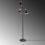 Floor lamp 3-light Black Copper Metal Grip 