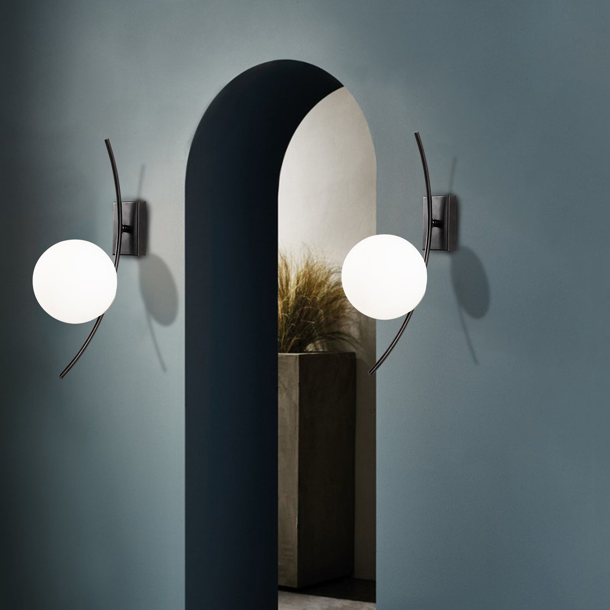 Black Glass Wall Lamp Cielo 