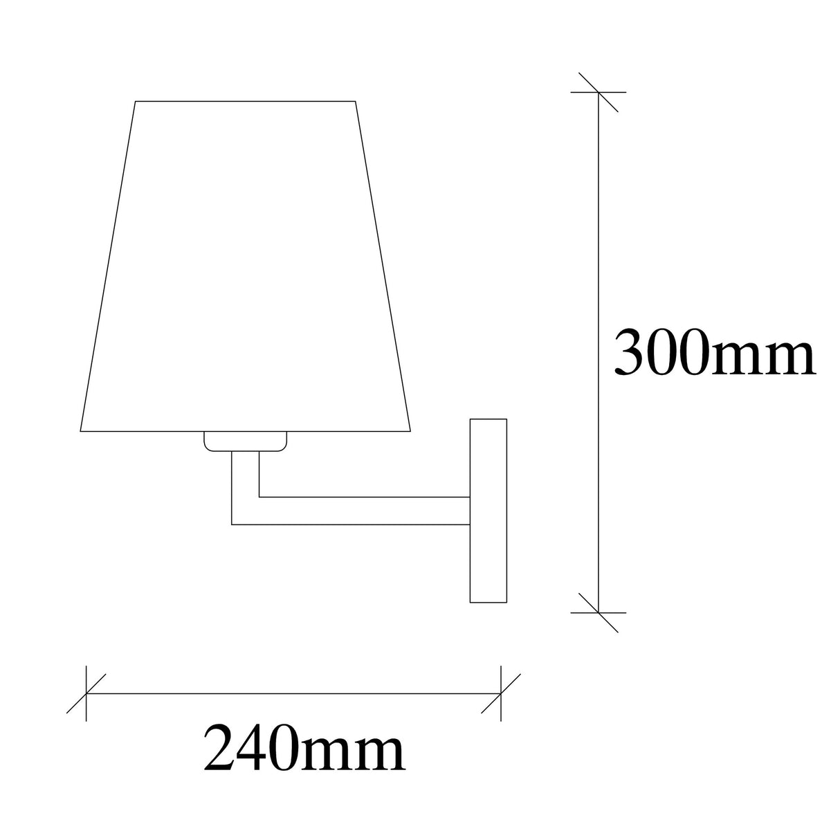 Wall lamp 1-light Gold Fabric Ashburn 