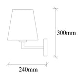Wall lamp 1-light Gold Fabric Ashburn 