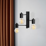 Wall lamp 3-light Black Metal Brisa 