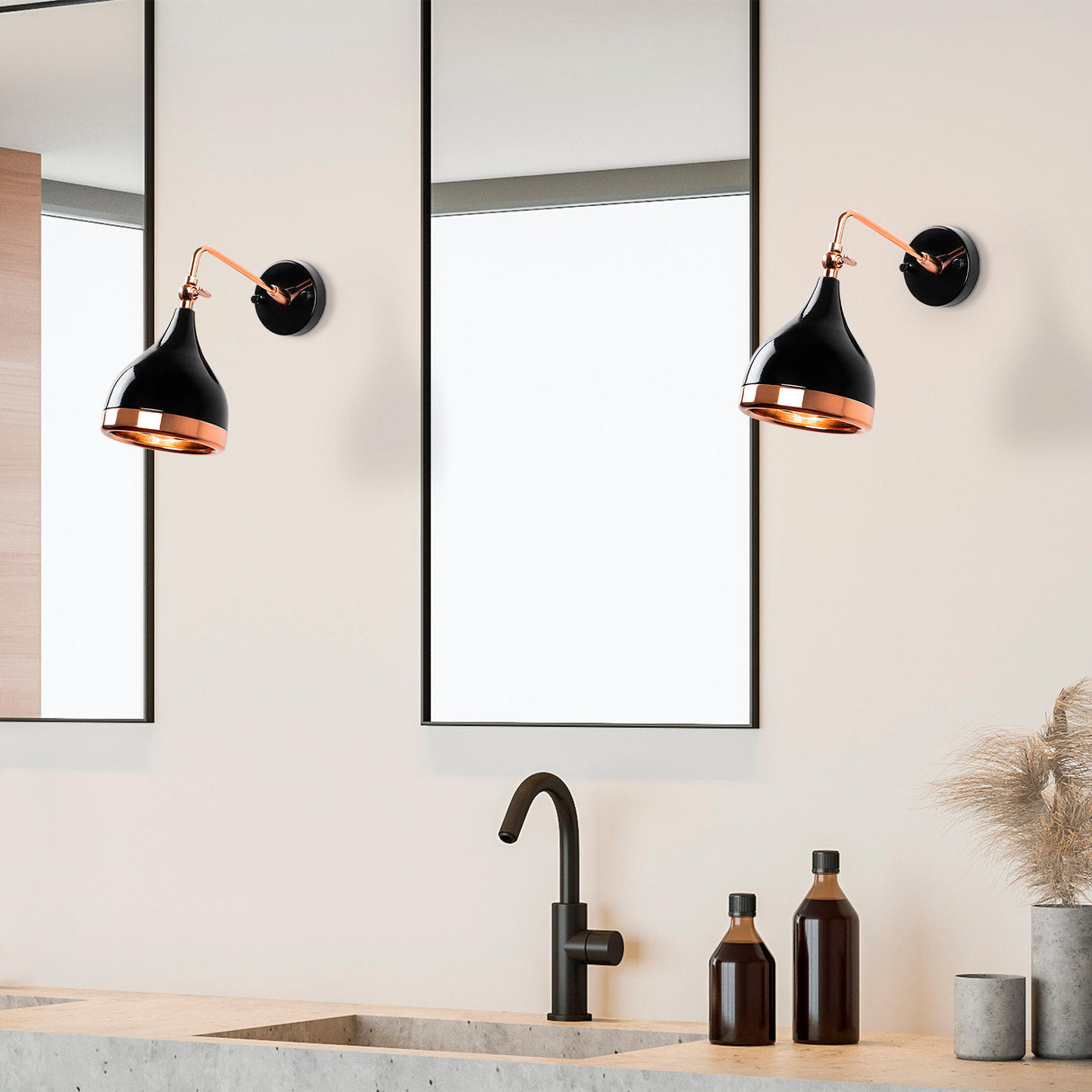 Wall lamp Black Copper Metal Grip 