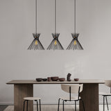 Pendant lamp 3-light Black Metal Lyric 